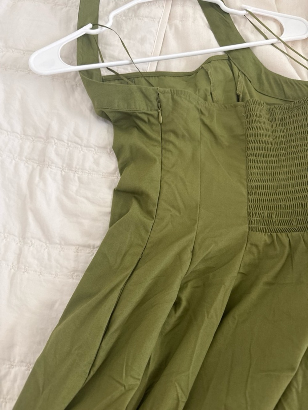 Abercrombie & Fitch Olive Green Halter Midi Dress - Picture 6 of 9